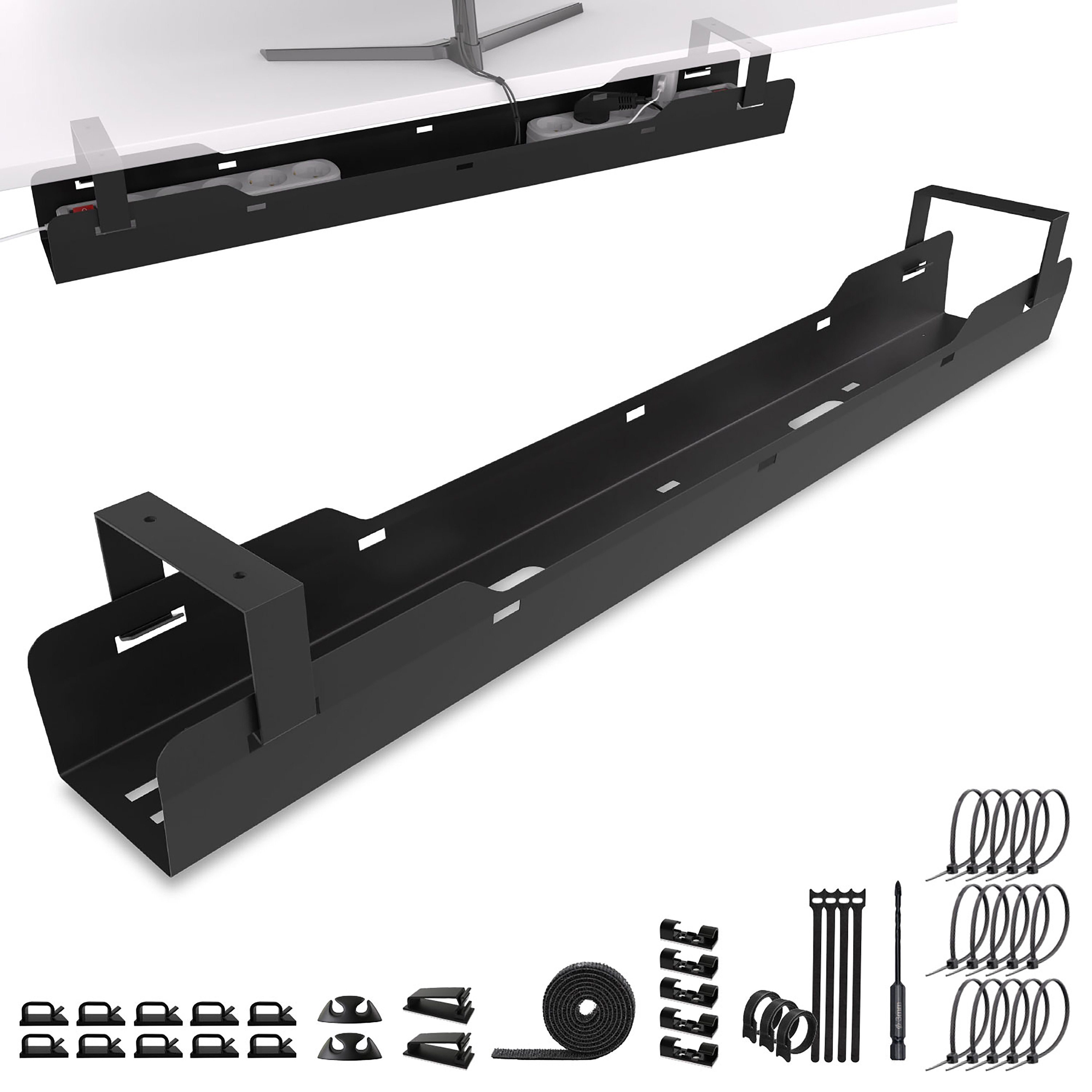 Ultimate Setup Kabelführung Kabelwanne Schreibtisch für bestes Kabelmanagement, Klappbar