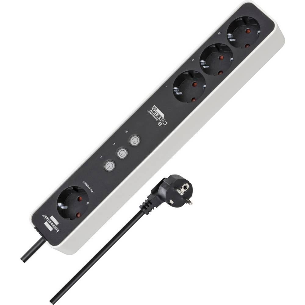 Brennenstuhl Connect Ecolor WLAN Steckdosenleiste 4-fach (3 einzeln 1153240627 Steckdosenleiste, erhöhter Berührungsschutz, mit USB-C®, mit USB-Ladeausgang, per Browse