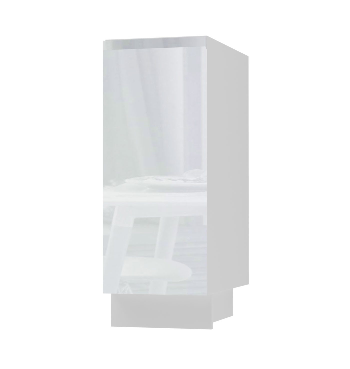 Feldmann-Wohnen Unterschrank Avellino (D1D/30, 1-türiger Unterschrank mit 1 Einlegeboden, 1-St., moderne Optik, Acrylfronten, Griffmulden) 30x50x82cm grifflos weiß - weiß Acryl Hochglanz (AV-D1D/30)