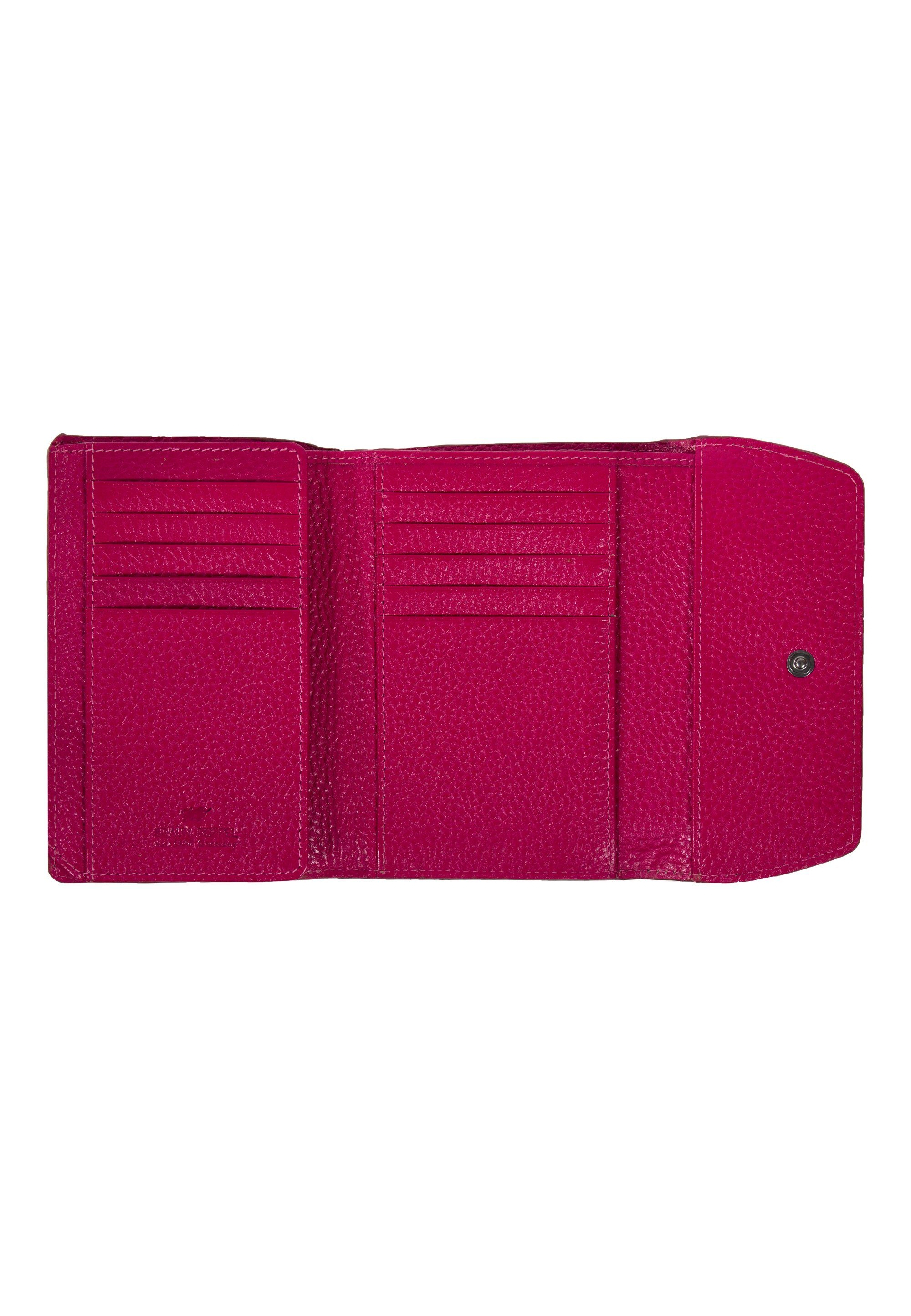 Netzfach Geldbörse RV-Geldbörse 15CS, Braun mit Kartenfächern M zahlreichen pink und LUISE Büffel