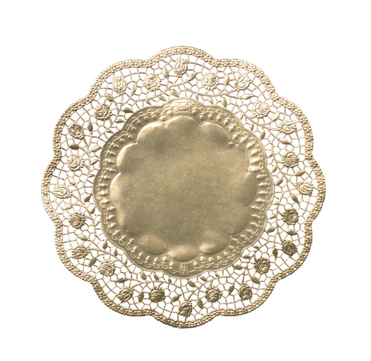 Demmler Dekomatte Tortenspitzen in Gold - Ø 30 cm - 100 Stück, Elegante Unterlage für feierliche Anlässe - Made in Germany