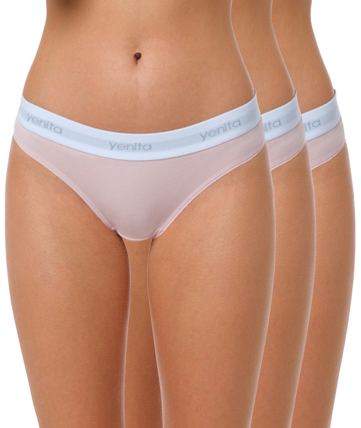 Yenita® String Modern-Sports-Collection (3-St) in angenehmer Baumwoll-Stretchqualität pink