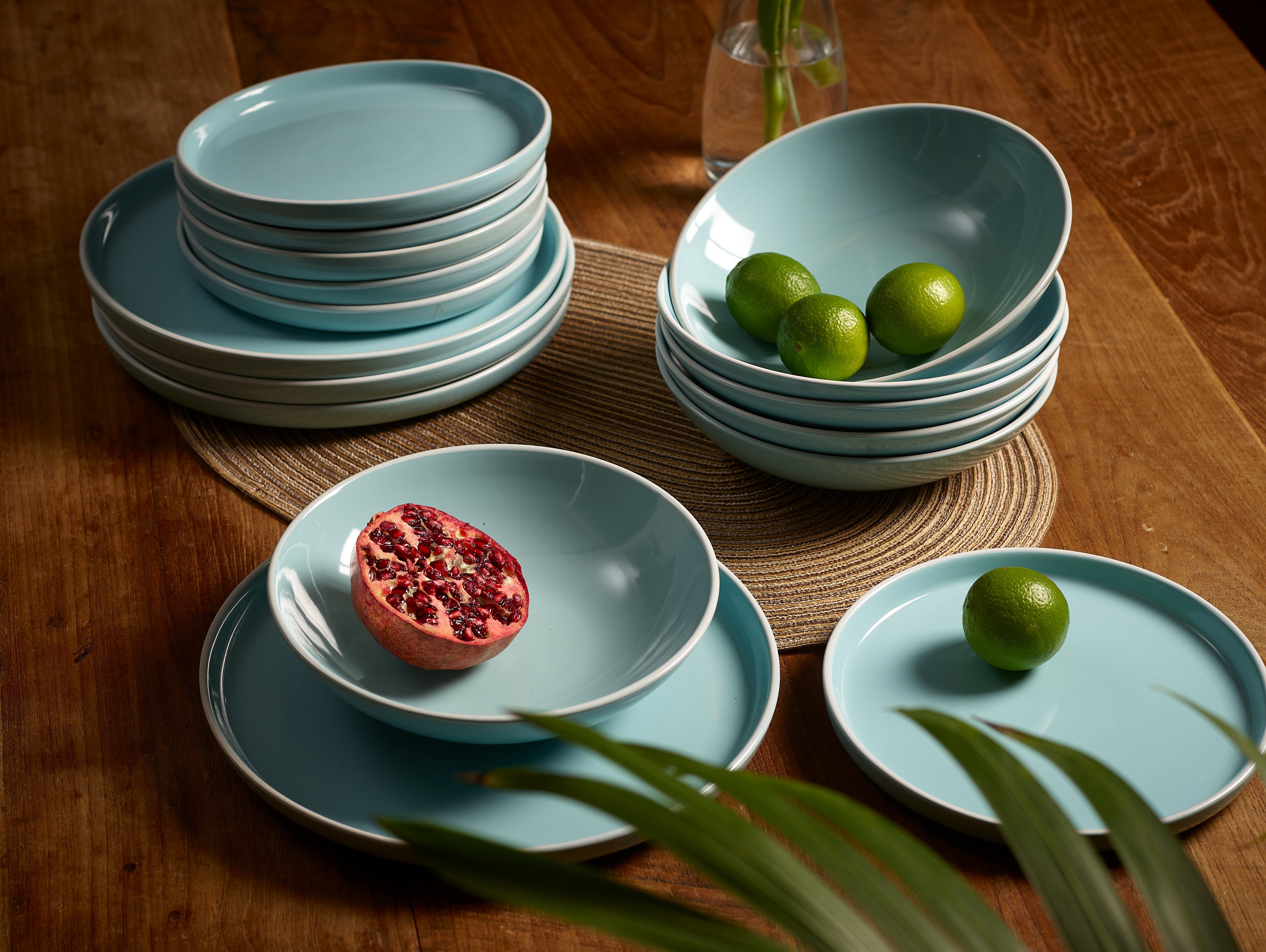ECHTWERK Tafelservice Nerea Nature-Design (12-tlg), 4 Personen, Steingut, Teller Set, Pastellfarben