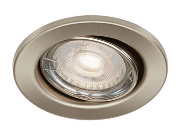 TRANGO LED Einbauleuchte, Dimmfunktion, 6er Set 6729-062G6KSDAK LED Deckenstrahler in Edelstahl-Optik Rund inkl. 6x 5 Watt 3-Stufen dimmbar GU10 LED Leuchtmittel 6000K Tageslichtweiß (kaltweiß), Einbaustrahler, Einbauspot, Deckenleuchte, Deckenspots