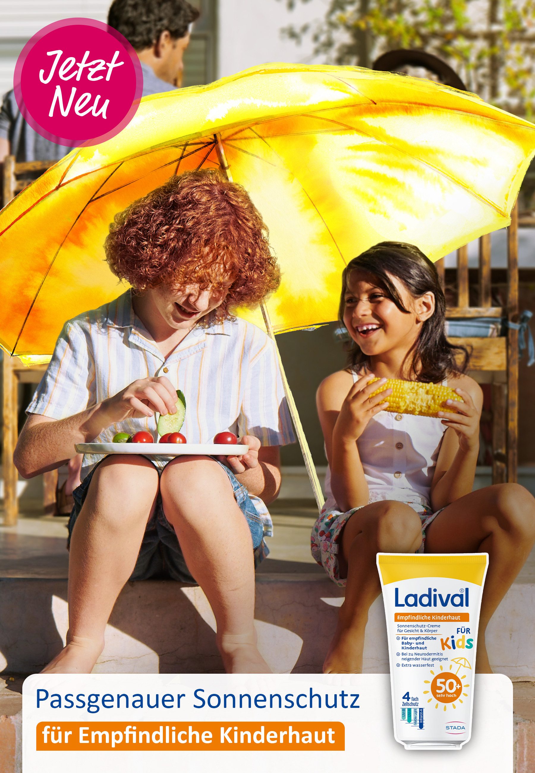 Ladival Sonnenschutzcreme Empfindliche Kinderhaut Sonnenschutz-Creme Gesicht & Körper, Sonnencreme, mit LSF 50+ für empfindliche Kinderhaut
