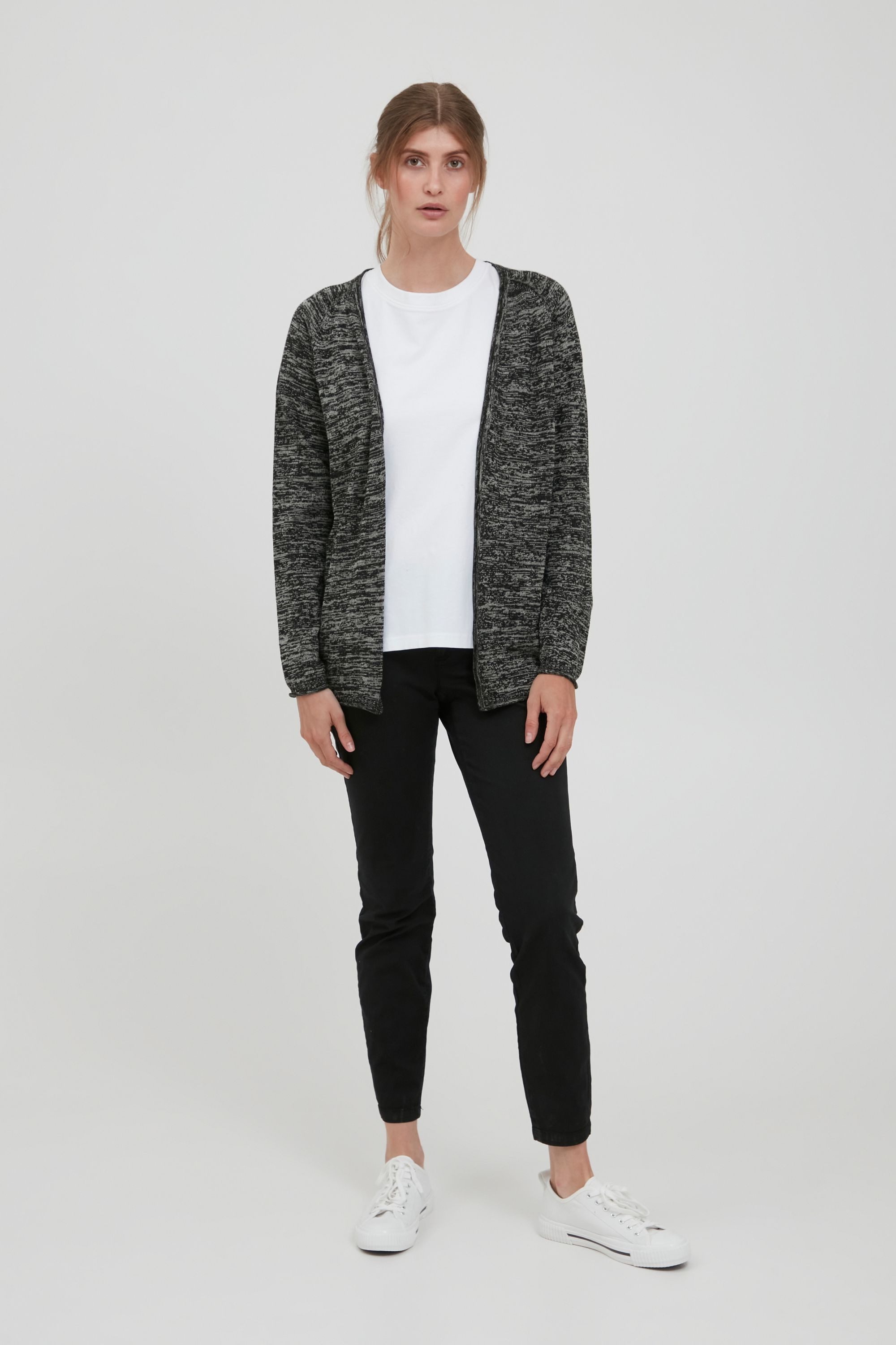 OXMO Strickjacke OXDanila Strickjacke mit aufgerollten Säumen günstig online kaufen