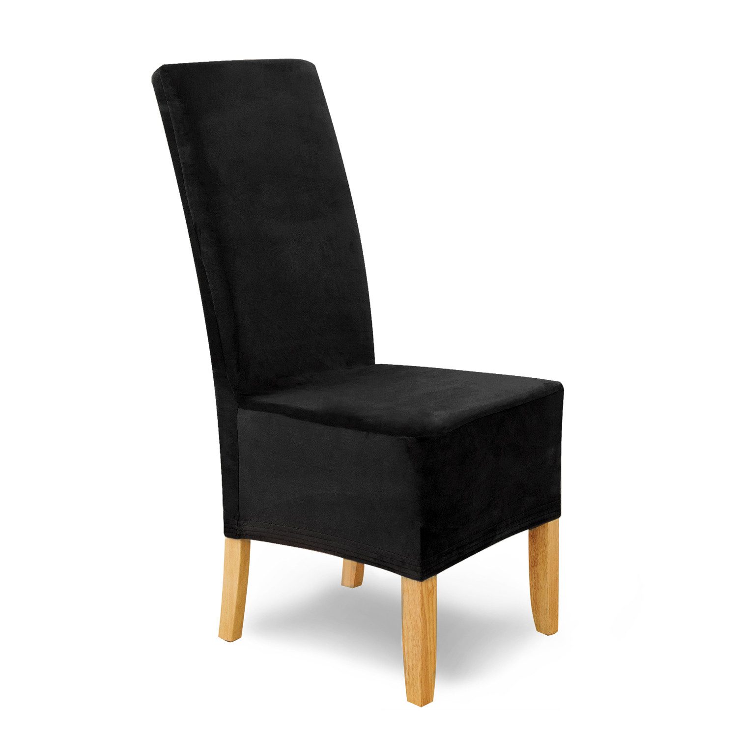 sh SCHEFFLER-HOME LIVE HOMESTYLE Stuhlhusse VelvetFit Puma – elastischer Stuhlbezug, für große Stühle, Samt-Optik, Idealmaße 46×66 cm Rückenlehne