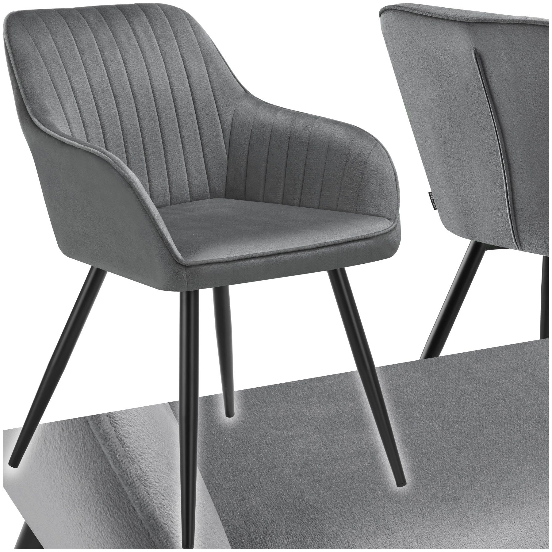 tectake Esszimmerstuhl Stuhl Marilyn, Samtoptik, gesteppt (Set, 1 St), Extr günstig online kaufen