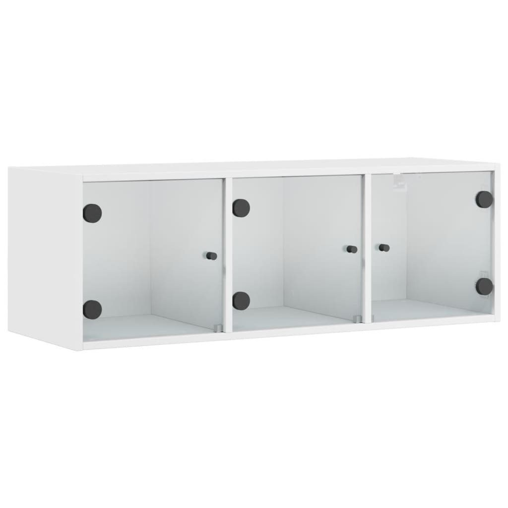 vidaXL Glashängeschrank Wandschrank mit Glastüren Weiß 102x37x35 cm (1-St)