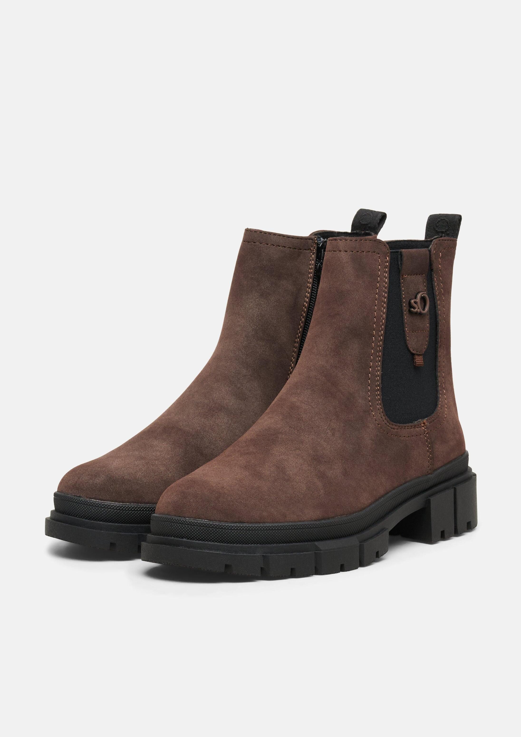 s.Oliver Chelsea boots Stiefel Chelsea Boots in Leder-Optik – Bild 3 von 3