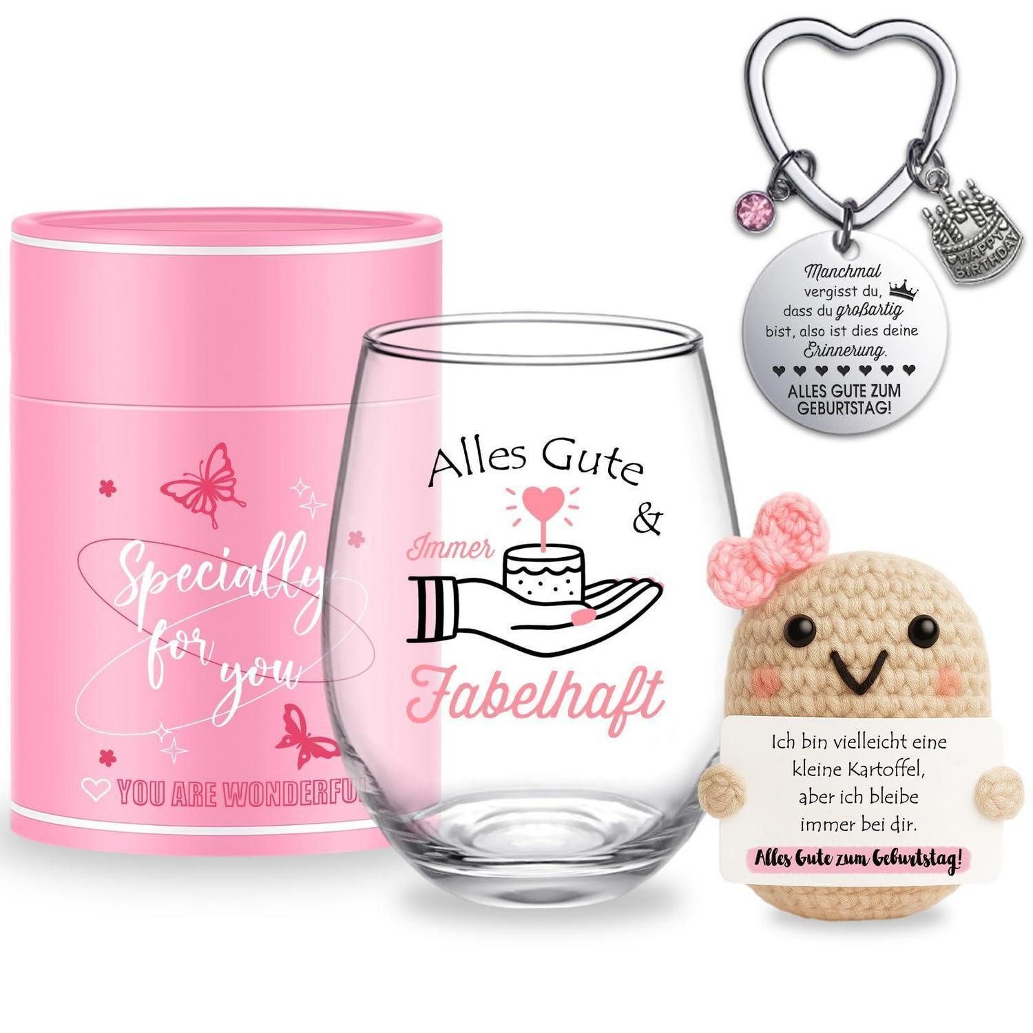 LuxusKollektion Weinglas Glasbecher 450ml "All Gute"