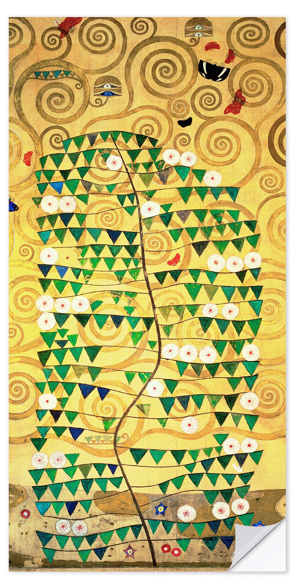 Posterlounge Wandbild Der Lebensbaum (Der Rosenstrauch), Gustav Klimt, erhältlich als Poster, Leinwandbild, Wandsticker oder Acrylglasbild