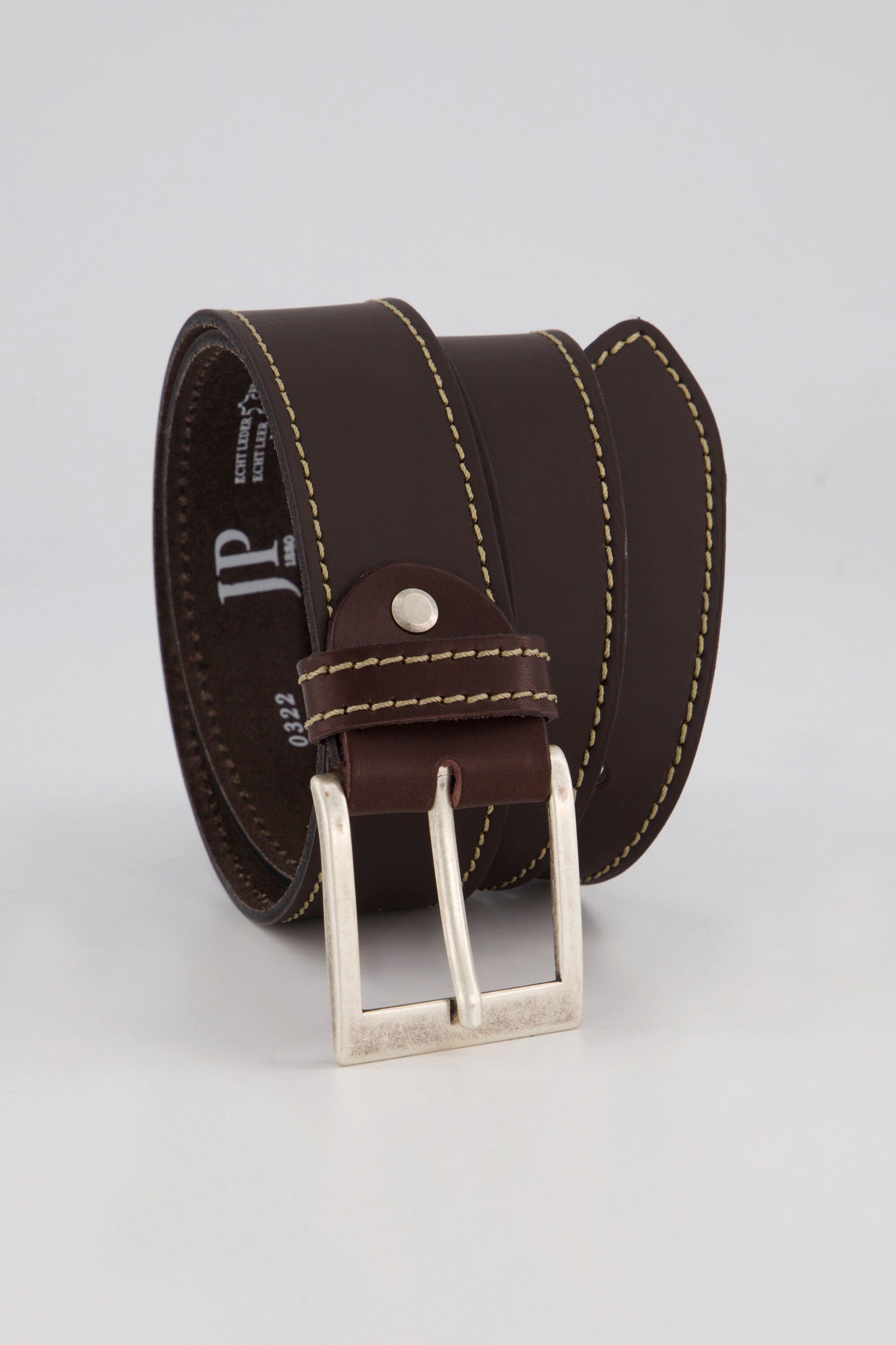 Leder-Gürtel Metall-Schließe JP1880 Hüftgürtel braun PullUp-Leder