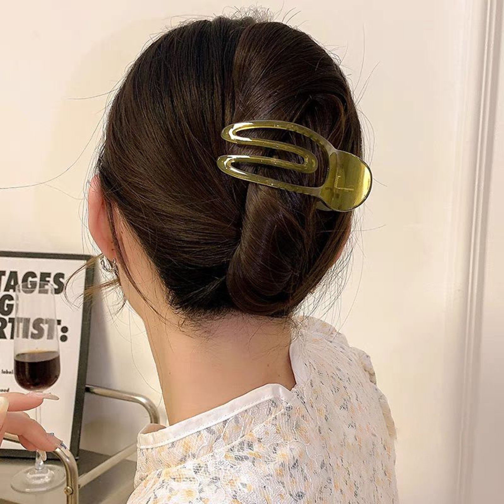 Wild Rutaqian Klassischseitig Haarspangen-Haaraccessoires, für Geleefarbene Haarklammer Modische Clips Haarklammer Haarnadel-Kopfschmuck, Grün Frauen