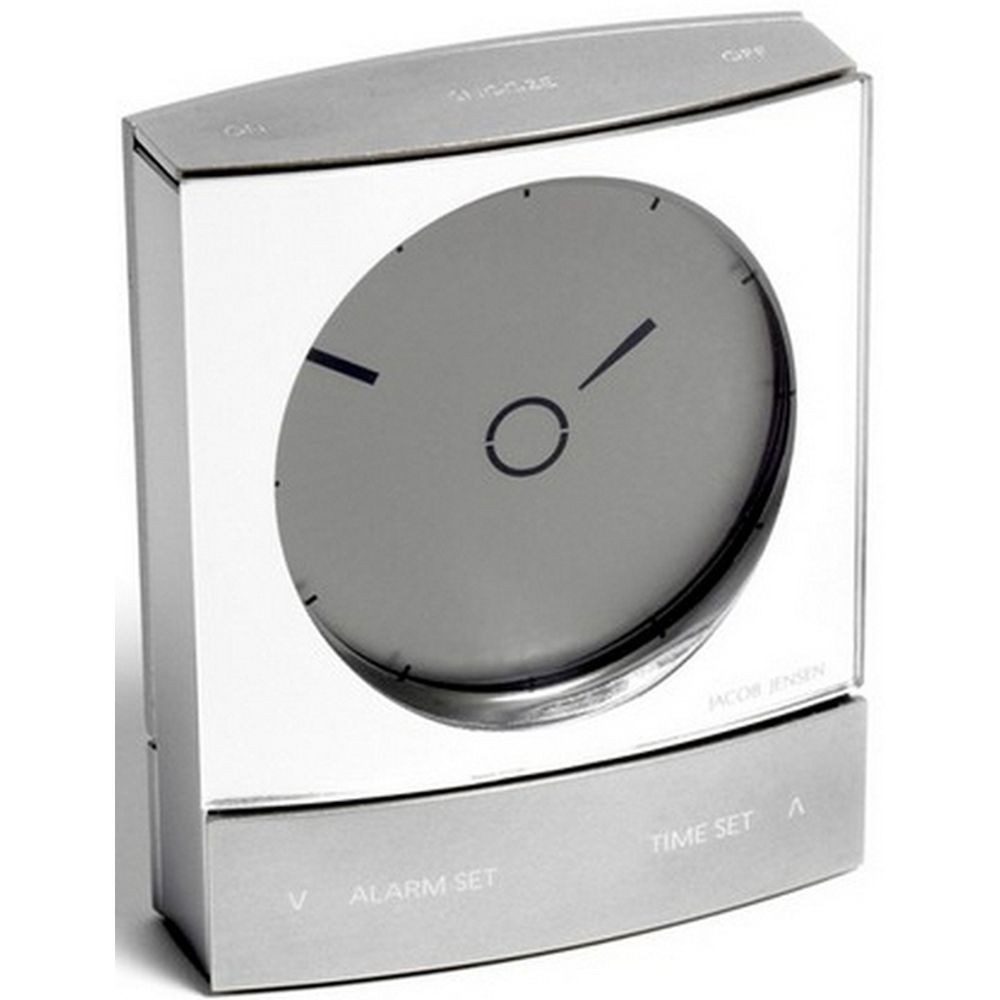 Wecker JACOB JENSEN Quarz Wecker 32045 silber / verchromt 6x8 cm Alarm Snooze