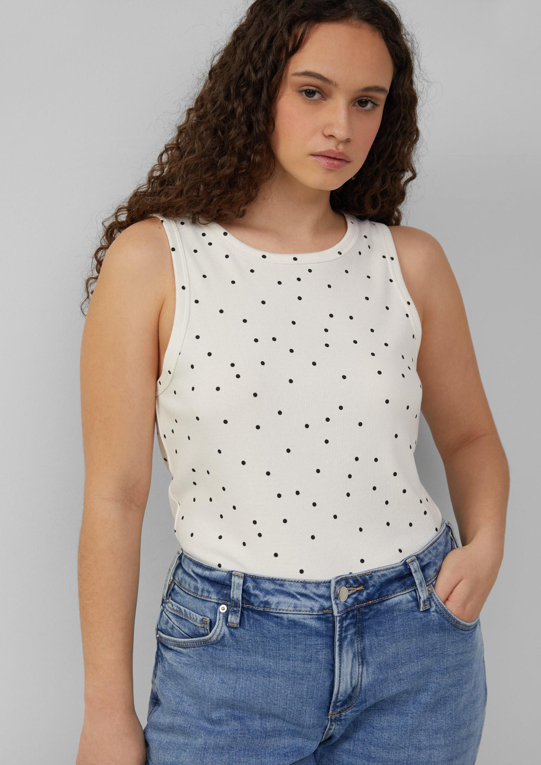 QS Muskelshirt T-Shirt Geripptes Tanktop mit günstig online kaufen