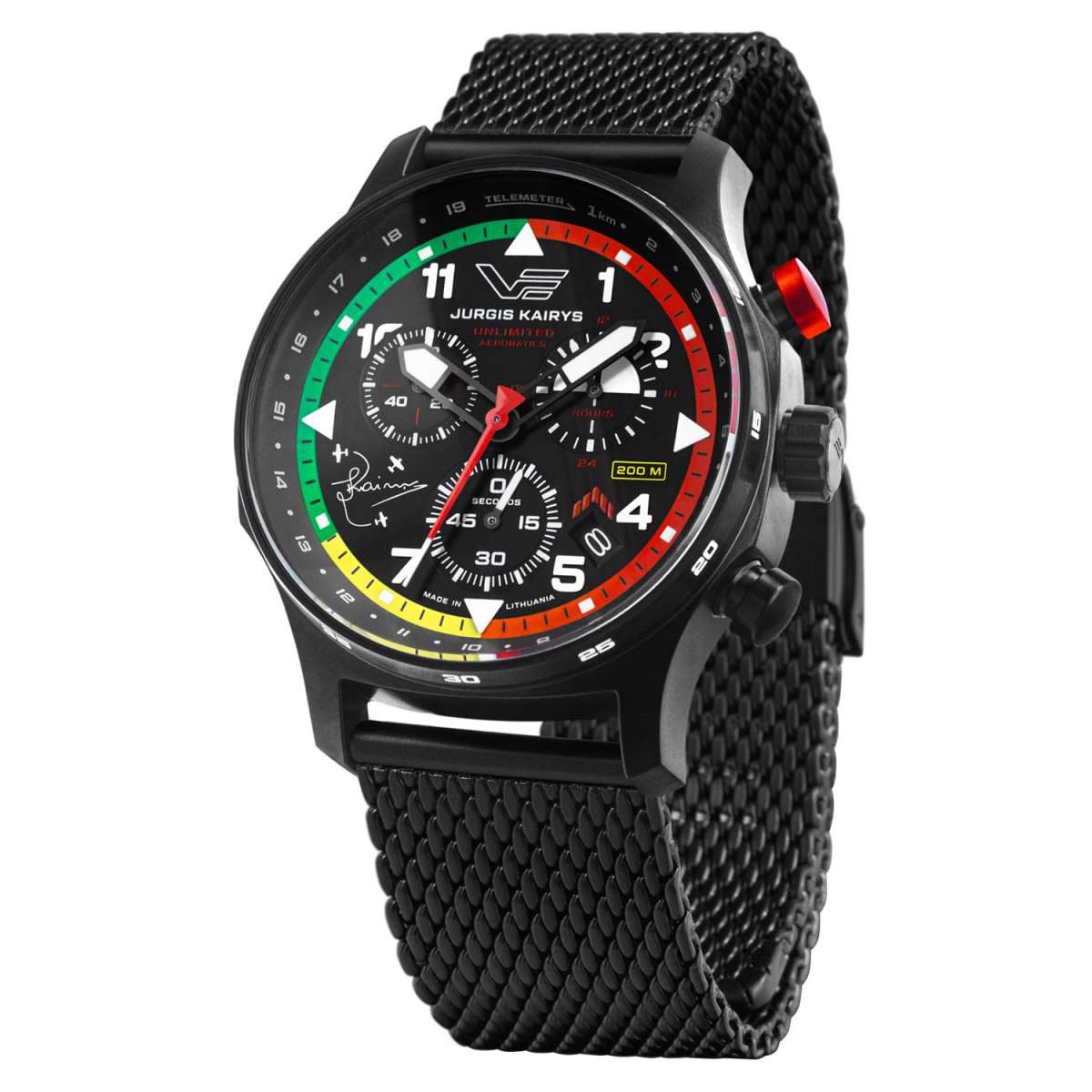 Vostok Europe Quarzuhr VK68-592C775B, Herrenuhr Jurgis Kairys Unlimited Aerobatics Schwarz
