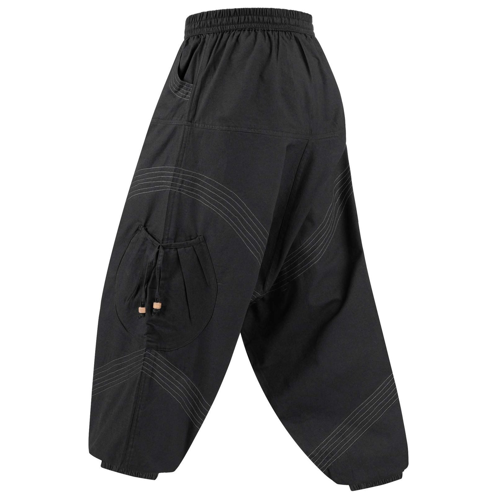 Haremshose Haremshose Herren Unisex Baumwolle – Goa Hose mit Taschen Aladinhose