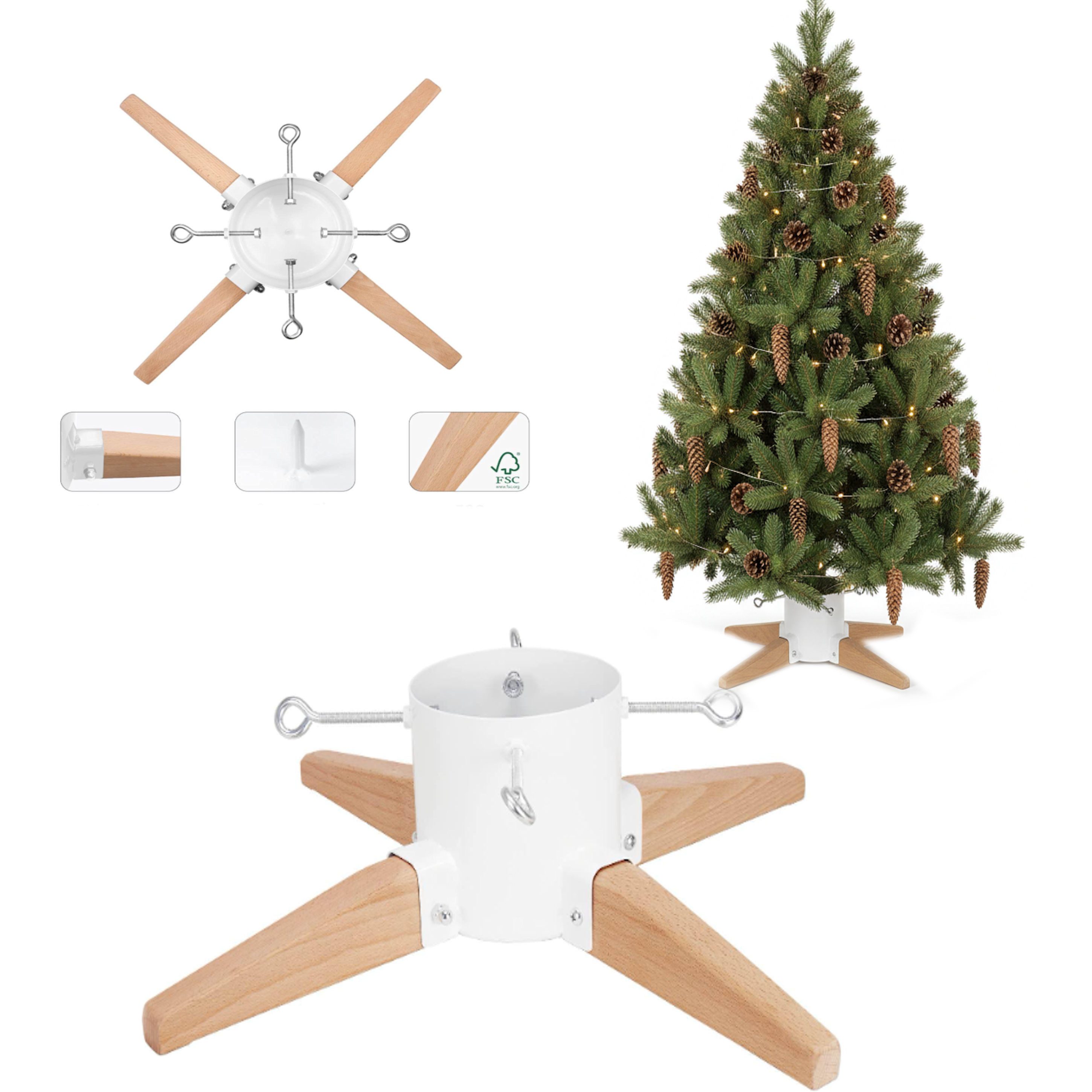 COIL Christbaumständer Ständer mit Wasserspeicher, Sockel für echten Baum, Wasserkapazität: 1-1,3 Liter, Stammdurchmesser: 3,5-11 cm