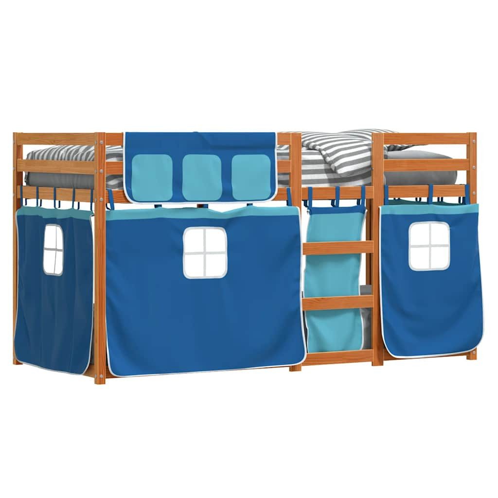 Bett Etagenbett aus massivem Kiefernholz 205,5 x 85,5 x 112 cm, Wachsbraun