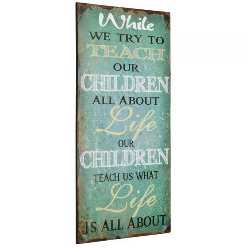 Metallbild Wandbild zum Hängen Metallschild CHILDREN 60x30cm