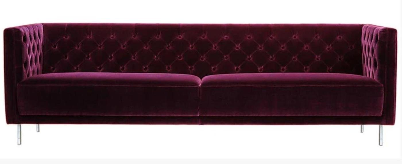 JVmoebel Chesterfield-Sofa Violetter Chesterfield Dreisitzer 3-Sitzer Sofa Luxus Couch Modern Neu, Made in Europe Lila