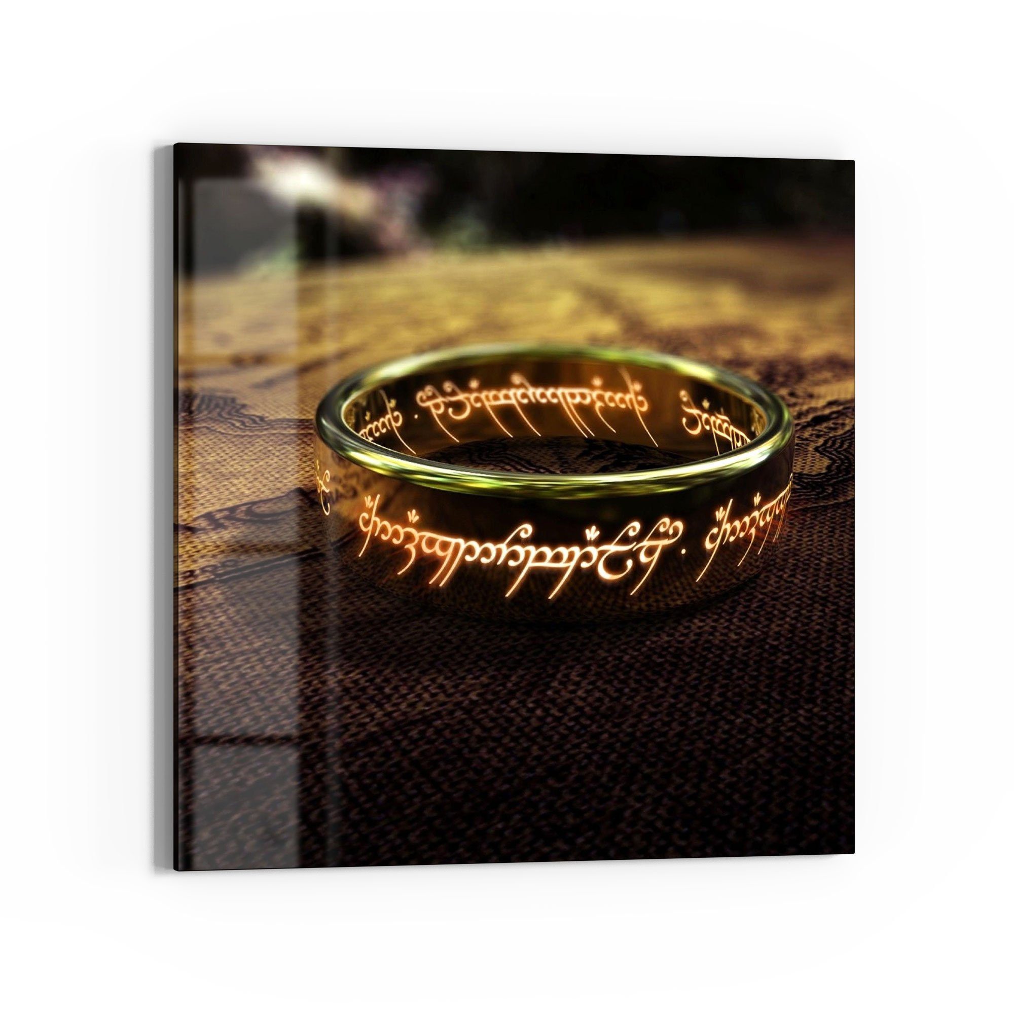 DEQORI Glasbild 'Der eine Ring (HdR)', 'Der eine Ring (HdR)', Glas Wandbild Bild schwebend modern