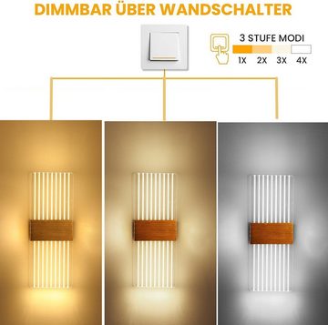 WILGOON LED Wandleuchte 5W Innen Wandlampe Treppenhaus up & down, Dimmbar