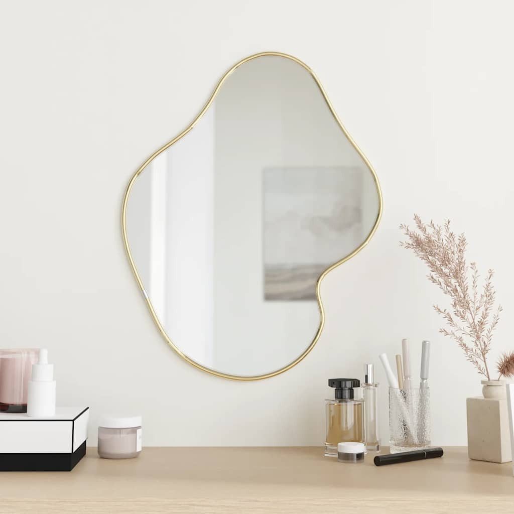 furnicato Wandspiegel Glas PVC 50 x 40 cm Golden (1-St) günstig online kaufen