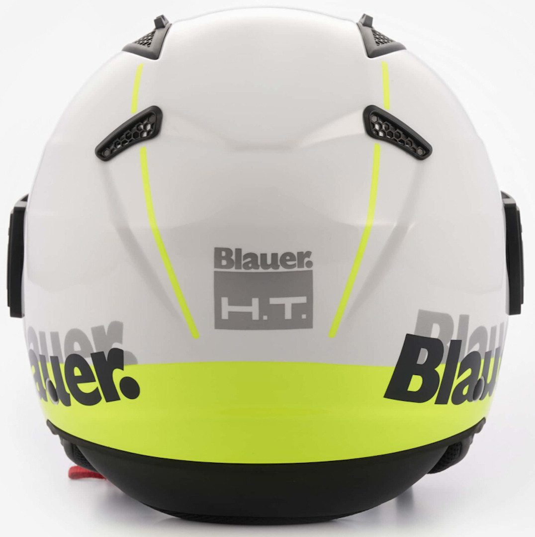 Blauer Motorradhelm BET Urban Jethelm, integriertes Sonnenvisier