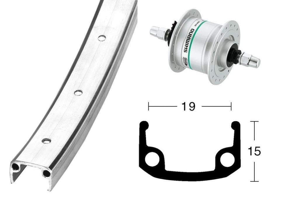 BikeParts Laufrad Bike-Parts Laufrad, Vorderrad 28x1 3/8 Zoll Nabendynamo DH-C3003 sil