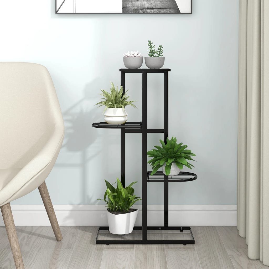 vidaXL Blumenständer »Blumenständer 4Etagen 43x22x76 cm Weiß Metall