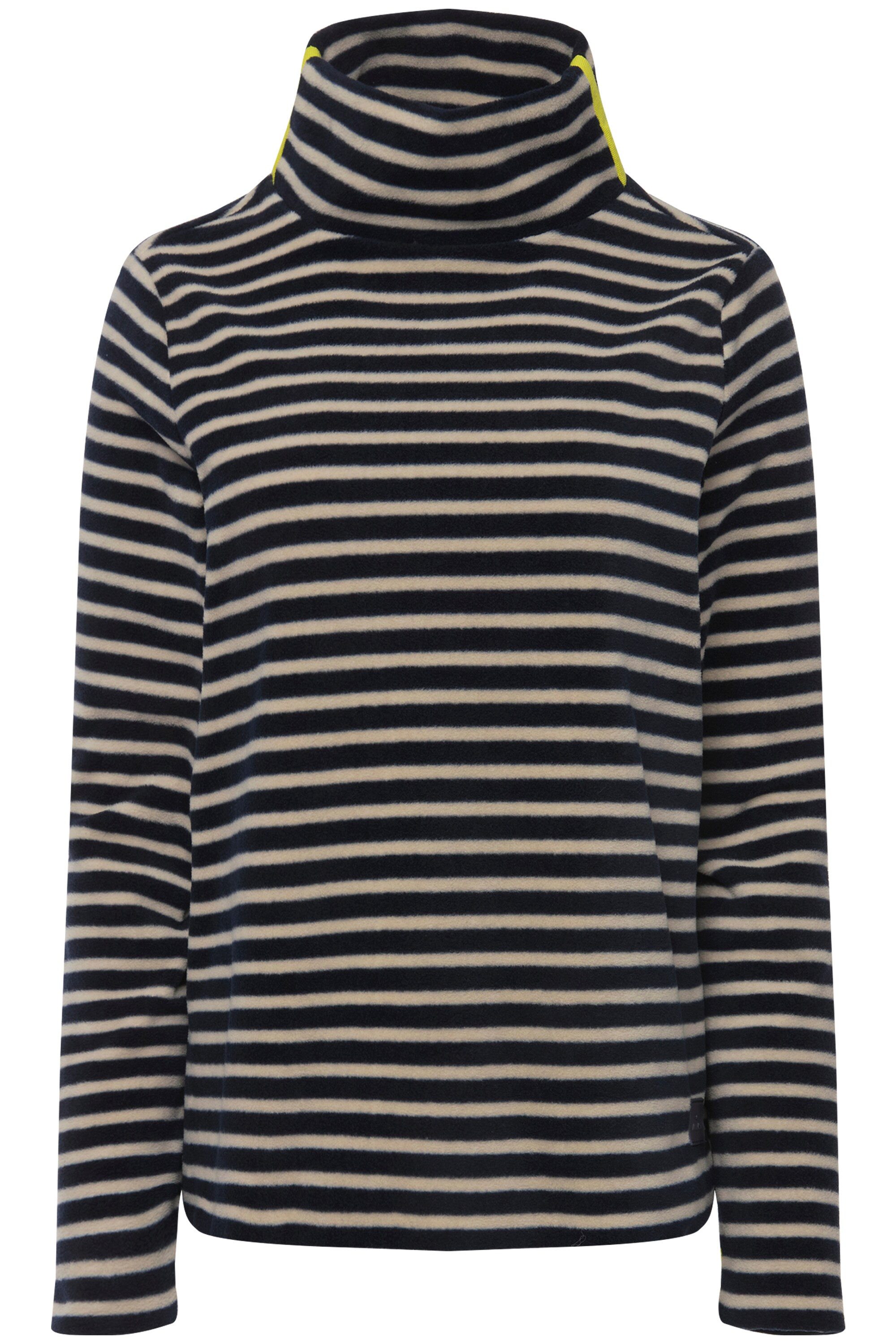 Laurasøn Sweatshirt Pullover geringelter Fleece Stehkragen günstig online kaufen