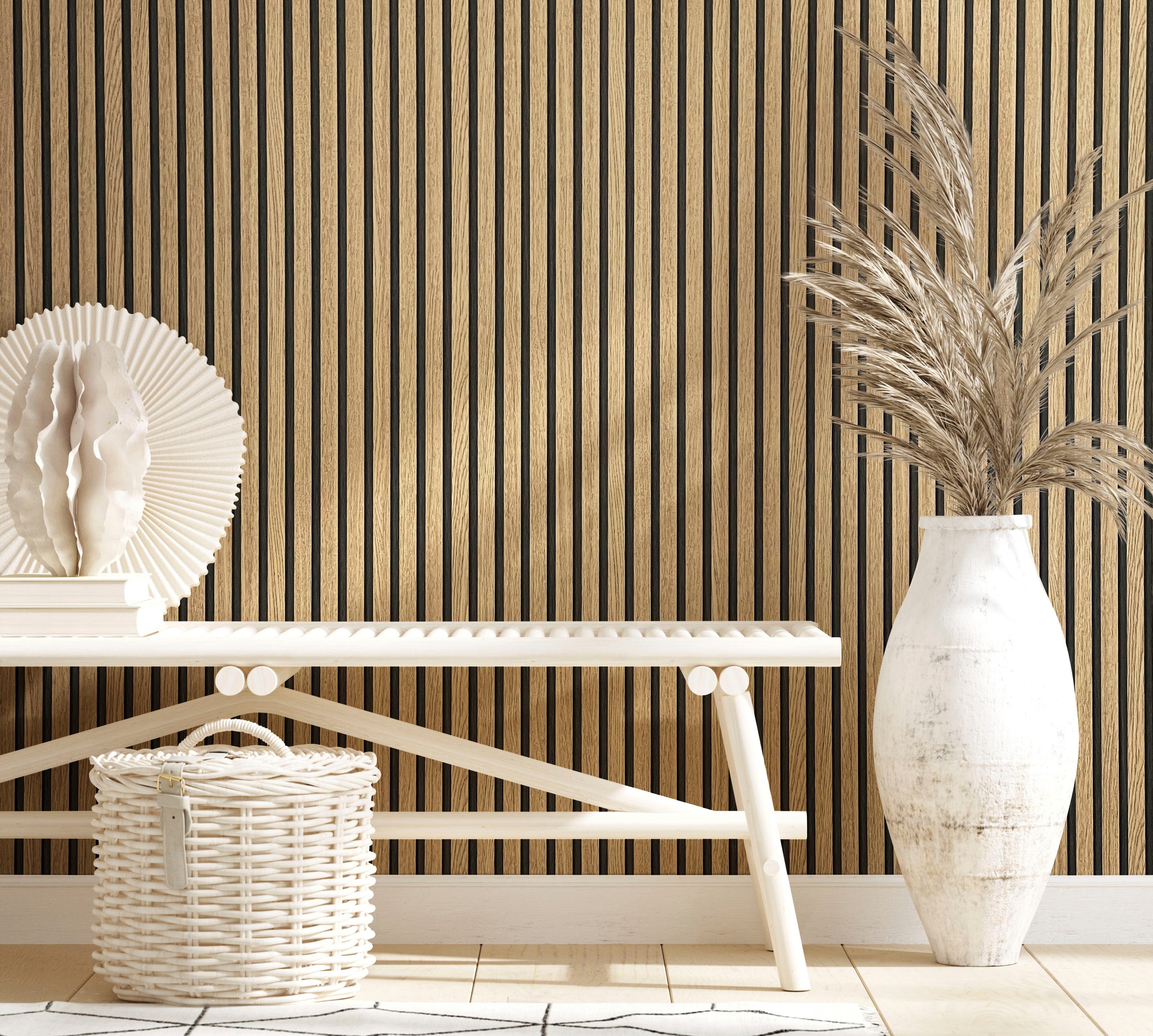 Marburg Vliestapete Timber, geprägt, Schlafzimmer moderne Vliestapete Wohnzimmer Küche holzfarben 3D für matt