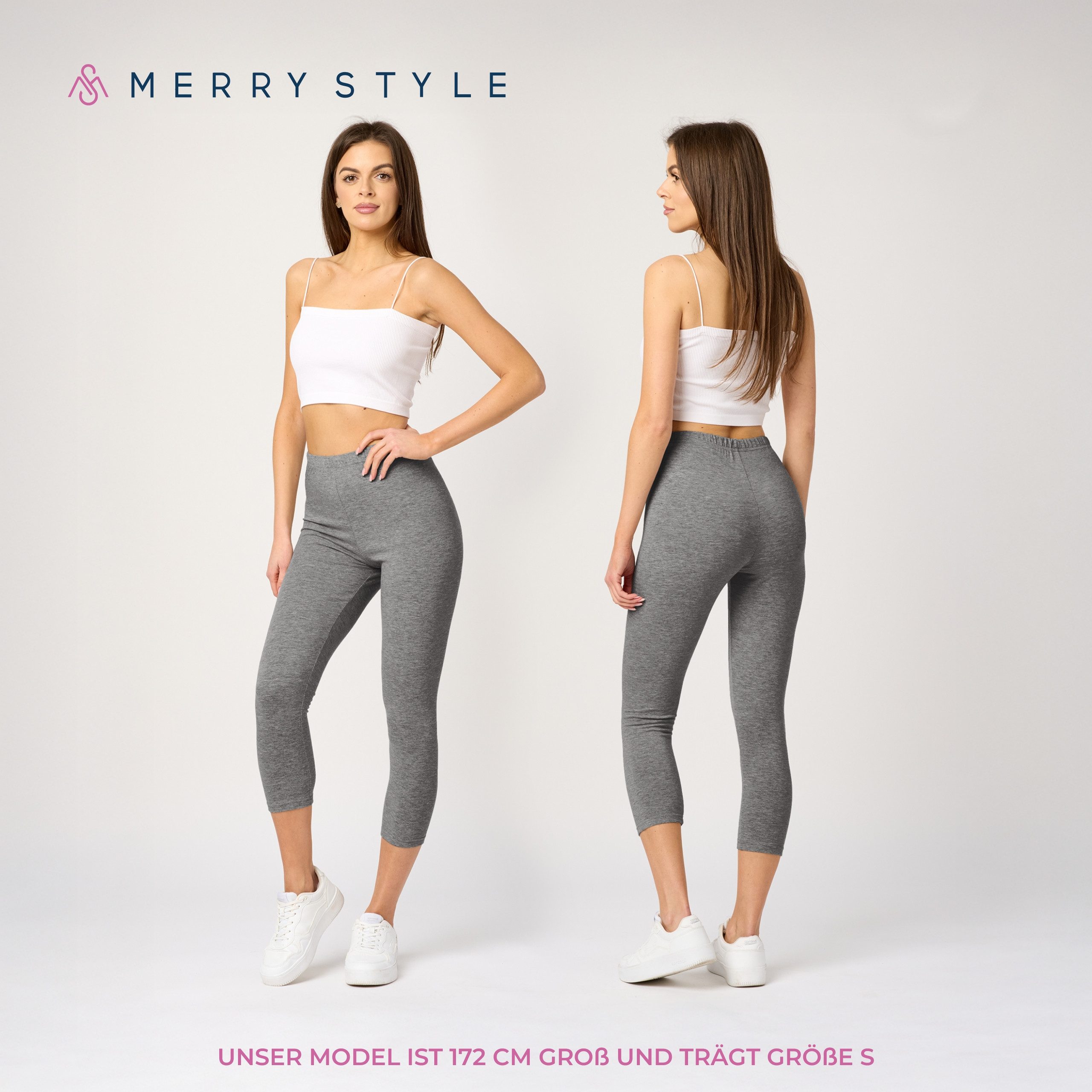 Merry Style Leggings Caprihose Damen 3/4 Hose MS10-199 (1-tlg) aus Baumwoll günstig online kaufen