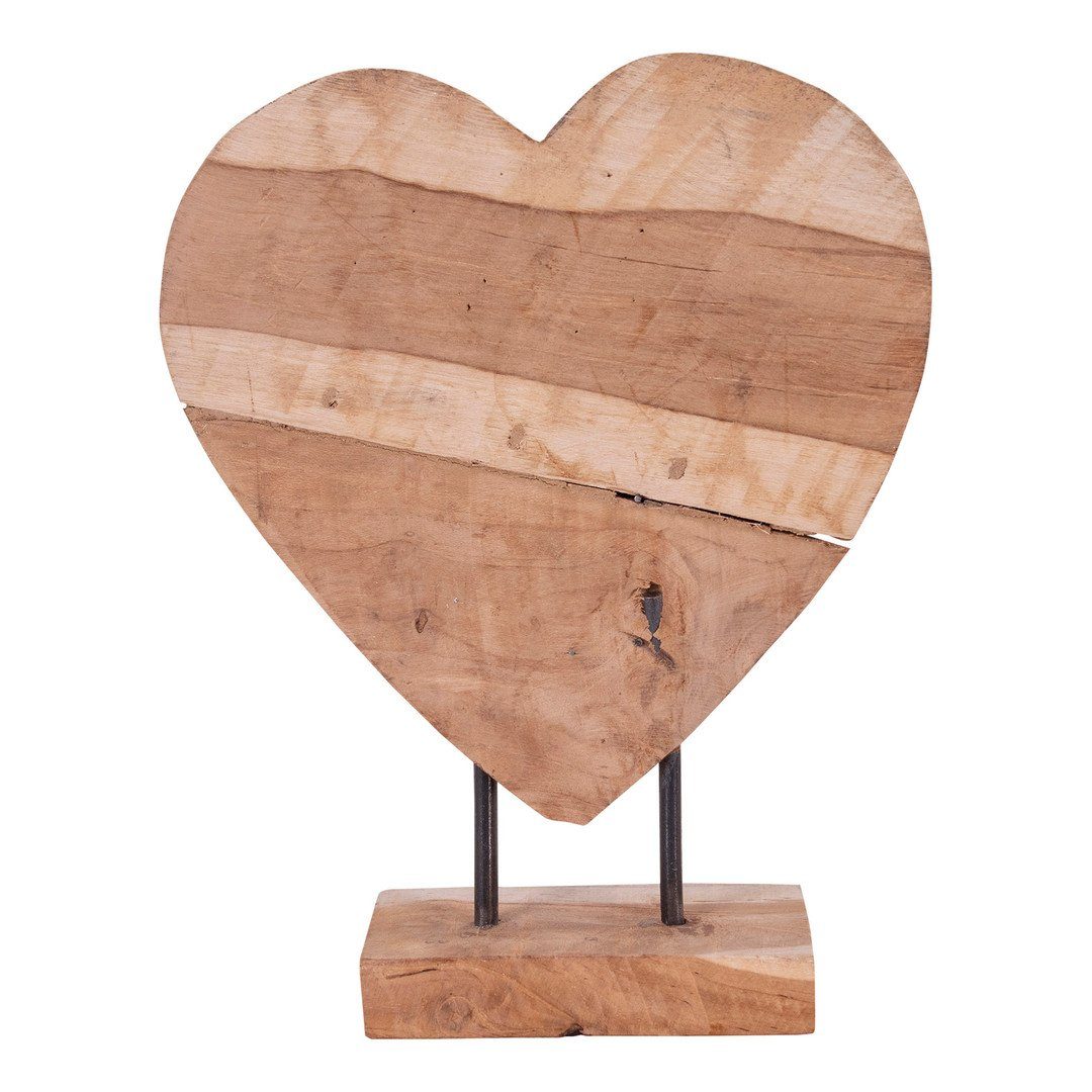 Teakholz, aus Nordic House Dekoherz Tablett Heart Natur, Almada H30 cm -