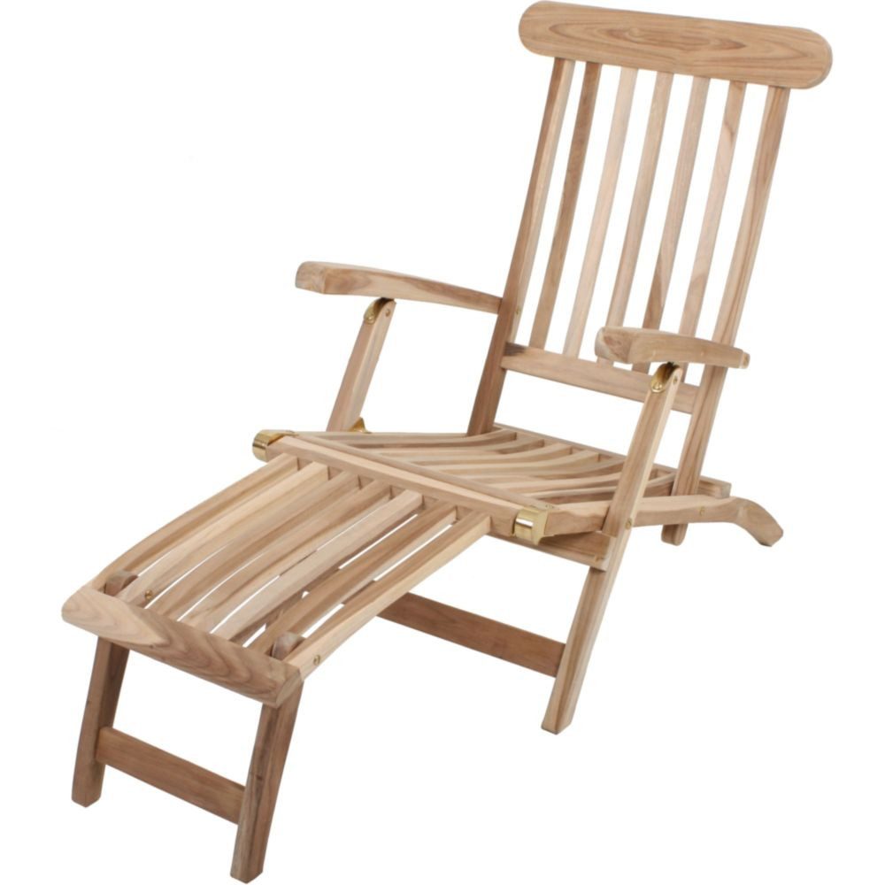 Garden Pleasure Gartenstuhl Deckchair JAVA 3-fach verstellbar, Teak C-grade, unbehandelt