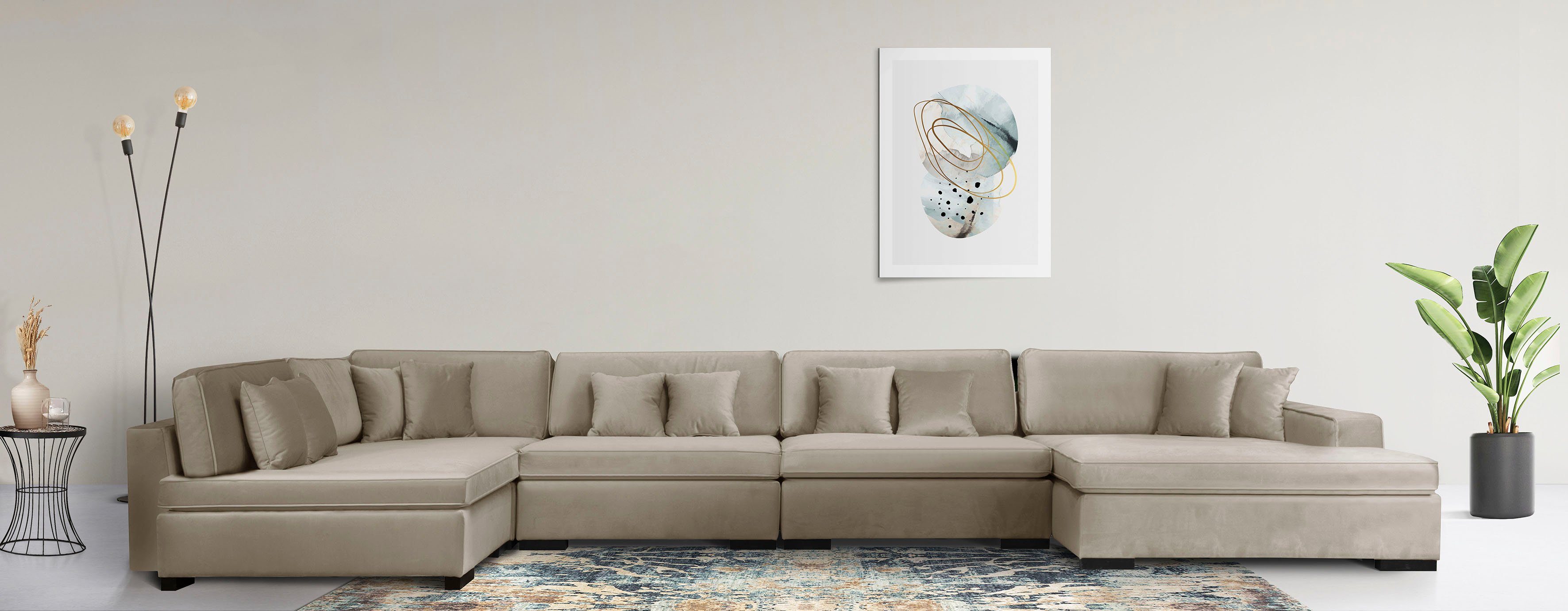 Home affaire Wohnlandschaft Skara U-Form, Lounge-Sofa günstig online kaufen