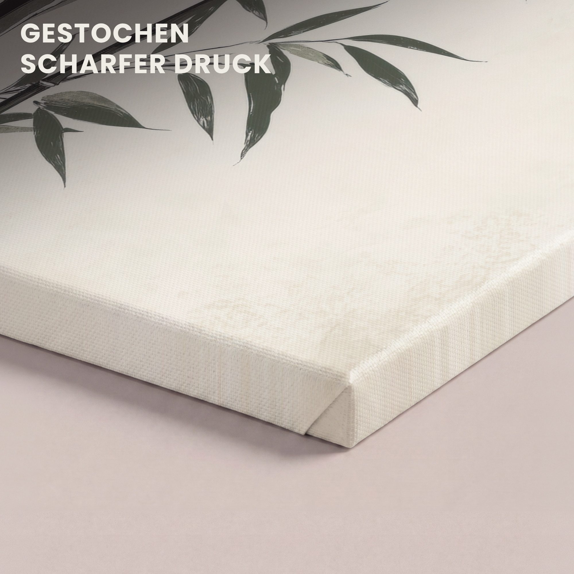 OneMillionCanvasses® Leinwandbild Japandi - Bambus - Beige, Fotodruck (1 St), Leinwand Bilder Klein, Wand Dekoration Aesthetic 30x20 cm – Bild 3 von 5