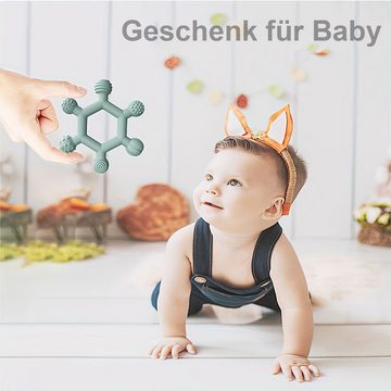 DOPWii Beißring 3 Stück Baby-Beißring aus Silikon, Baby-Beißhilfe, (3-tlg), für Jungen und Mädchen ab 4 Monaten