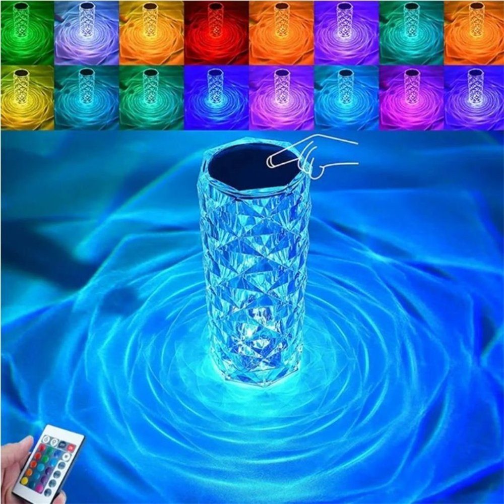 Ciskotu LED Tischleuchte Kristall Tischlampe 16 Farben RGB Diamond Touch  Nachtlicht Nacht
