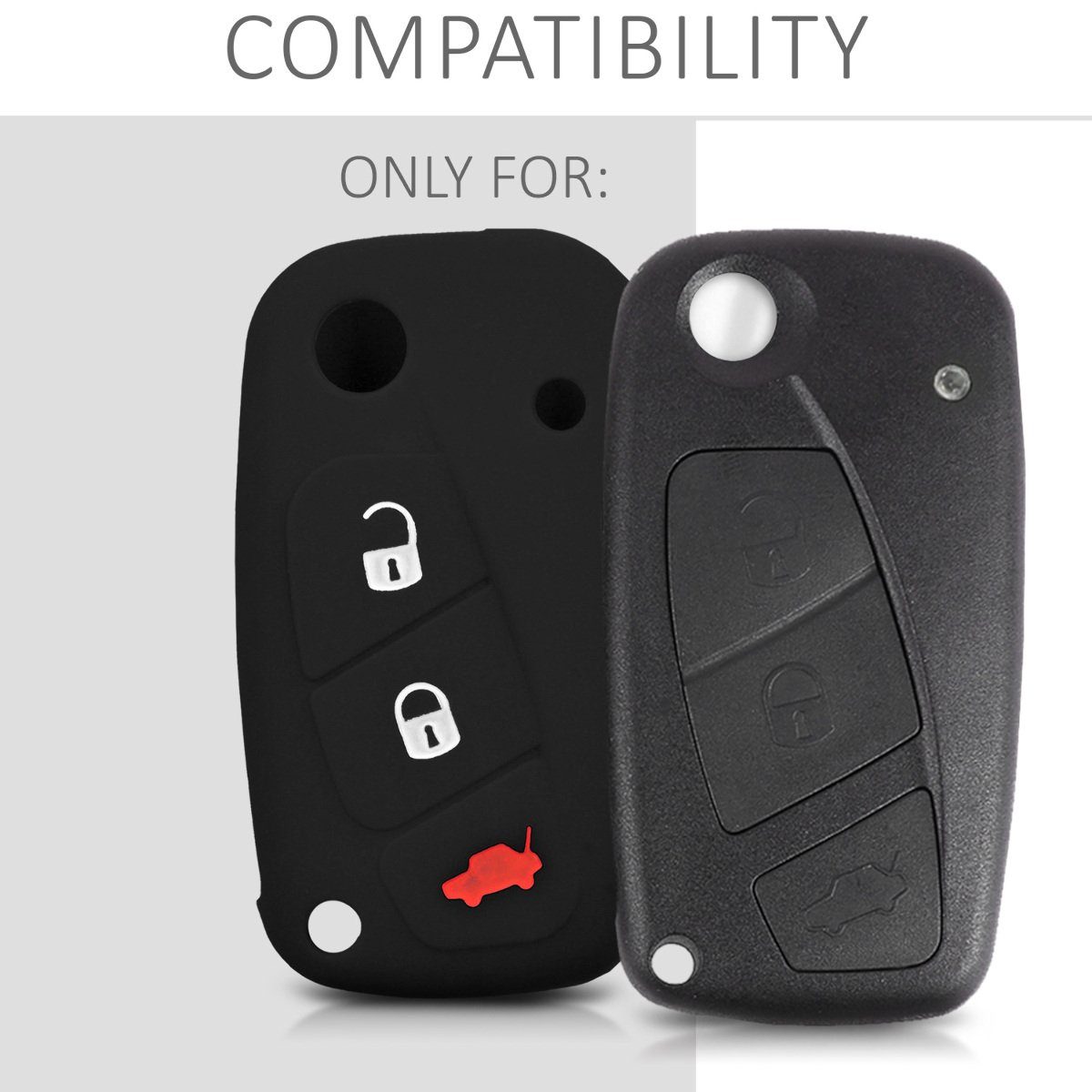 kwmobile Schlüsseltasche Autoschlüssel Silikon Autoschlüssel, Fiat Lancia Schlüsselhülle Cover Case Schlüssel für 3-Tasten Hülle
