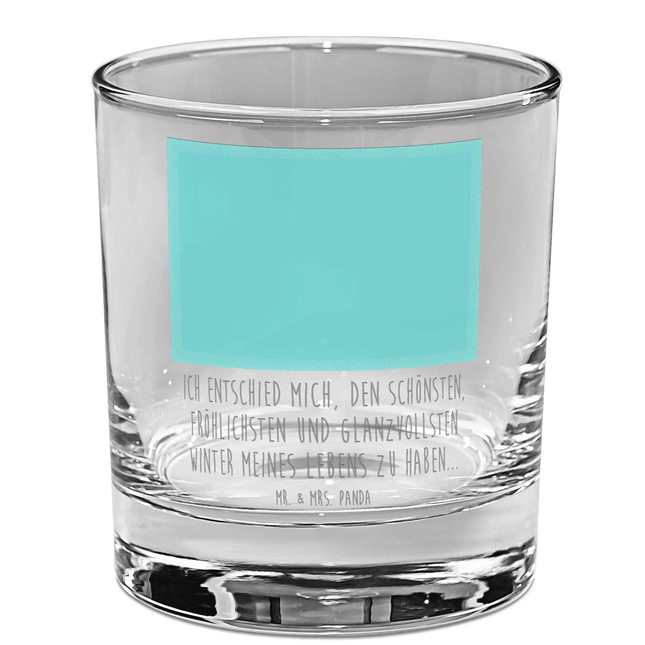 Mr. & Mrs. Panda Whiskyglas Rotkehlchen Schlitten - Transparent - Geschenk, Weihnachtsdeko, Whisk, Premium Glas, Dauerhafte Gravur