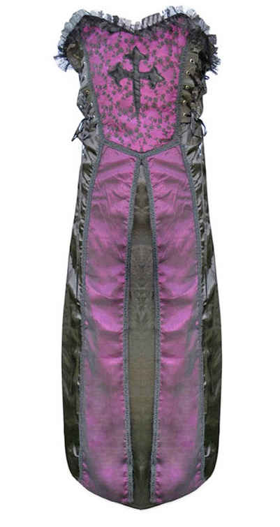 Das Kostümland Hexen-Kostüm Mittelalter Larp Corsagen Kleid für Damen, Violet