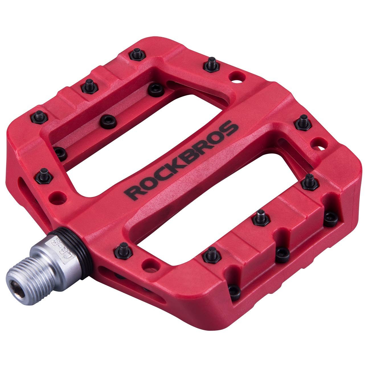 ROCKBROS Fahrradpedale MTB Flat Pedale (mit Edelstahl-Pins, Kugellager & Graphit-DU, 9/16 Zoll Pedale für Mountainbike, Trekking, Citybike)