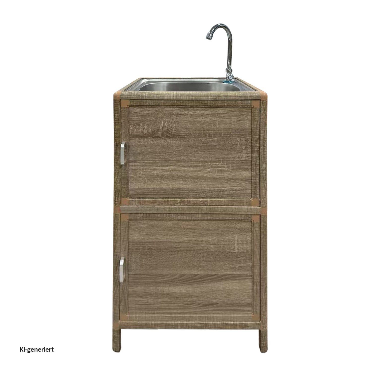 HTI-Living Outdoor-Küchenmodul Outdoorspüle S Gerti Sonoma (Stück, 1 Outdoorspüle) Gartenspüle Campingspüle Messespüle