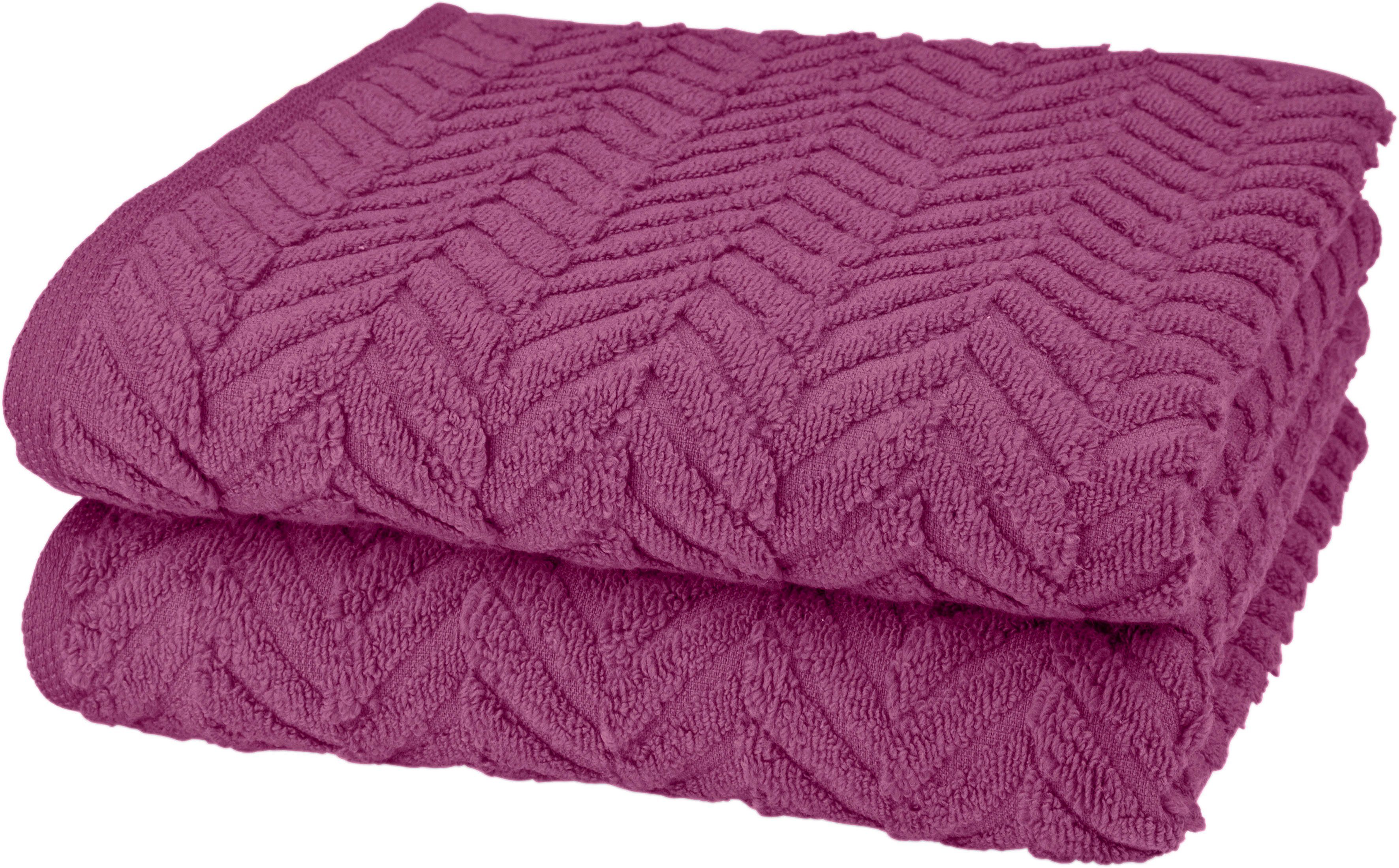 ROSS 100% fuchsia Handtücher (2-St), Frottier Baumwolle Sensual 9001,