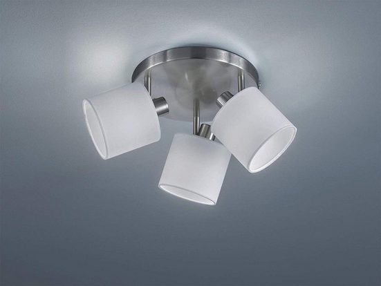 TRIO LED Deckenstrahler, dimmbarer Licht-Spot Strahler Rondell Küche 3-flammig Retro Decken-Strahler schwenkbare Flur-Beleuchtung
