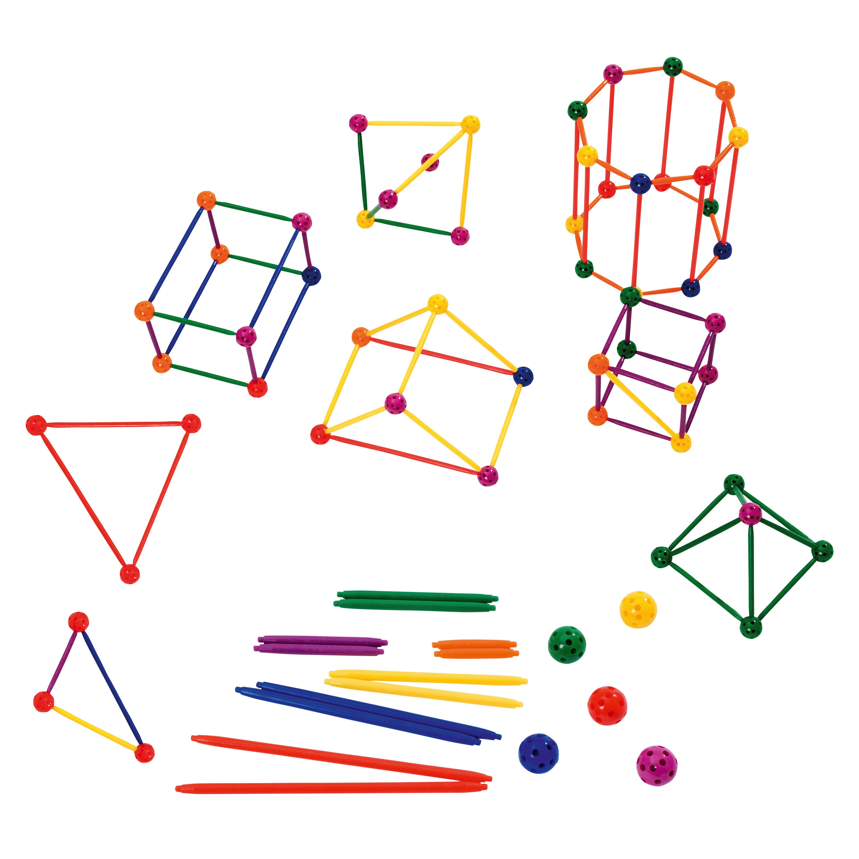 Betzold Lernspielzeug Geometrie-Steckbaukasten – Lernspiel Formen Baukasten