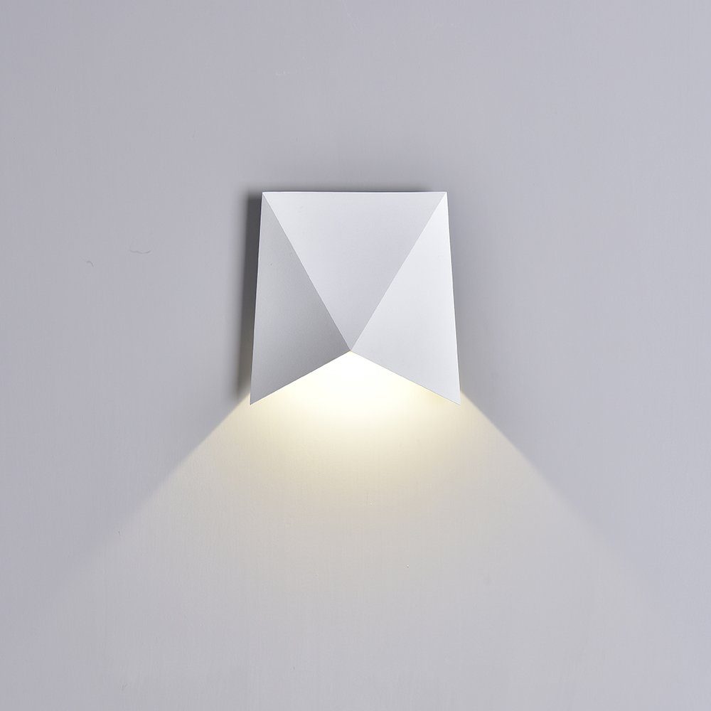 Mantra Wandleuchte Triax Außen-LED-Wandleuchte Weiß